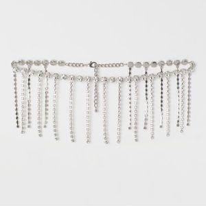 H&M belly belt rhinestones xs mint